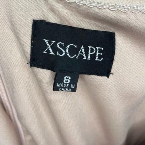 Xscape Evenings Metallic Knit Off-Shoulder Cascade Ruffle Gown Size 8 NWOT - Picture 12 of 13